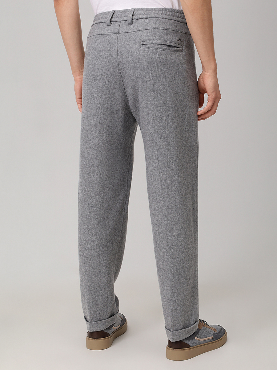 Брюки из шерсти и кашемира PAUL & SHARK 15314051/067 Серый  Фото 3