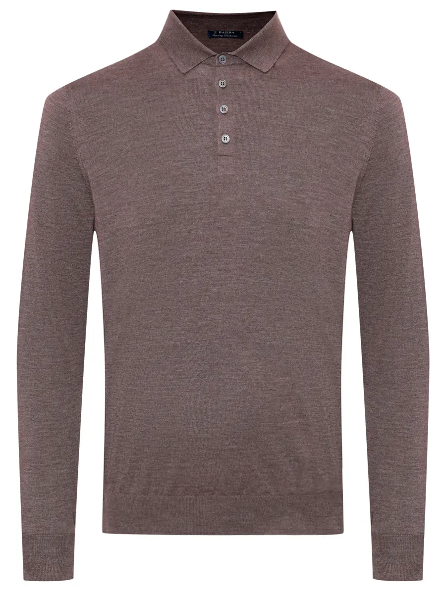 

Поло из шерсти и шелка, Коричневый, BU 7000/25250/1539043503/0170