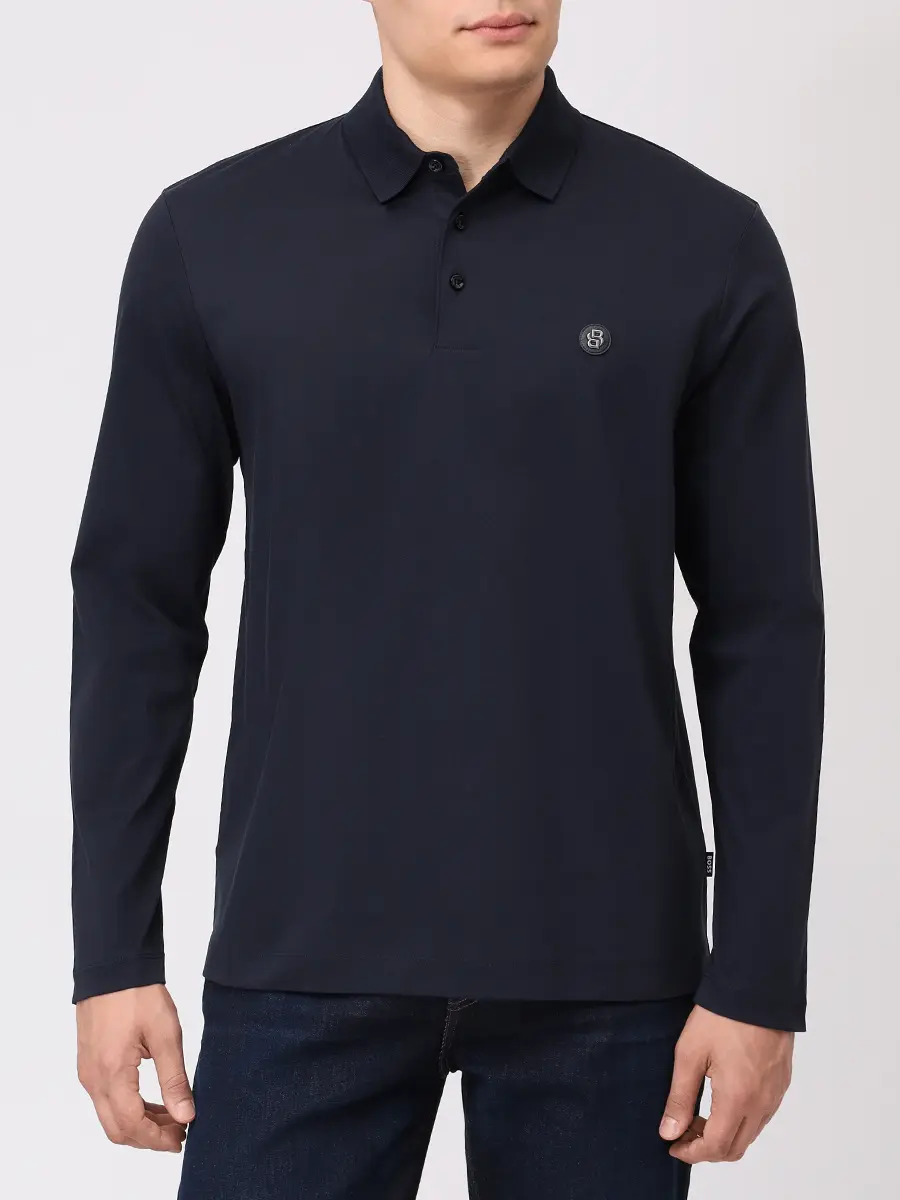 Поло хлопковое BOSS 50523917/406 Синий  Фото 4