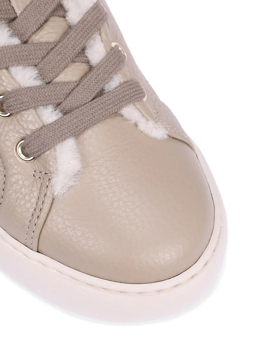 Кеды кожаные на меху STOKTON 220-D Светло- Коричневый  Фото 5