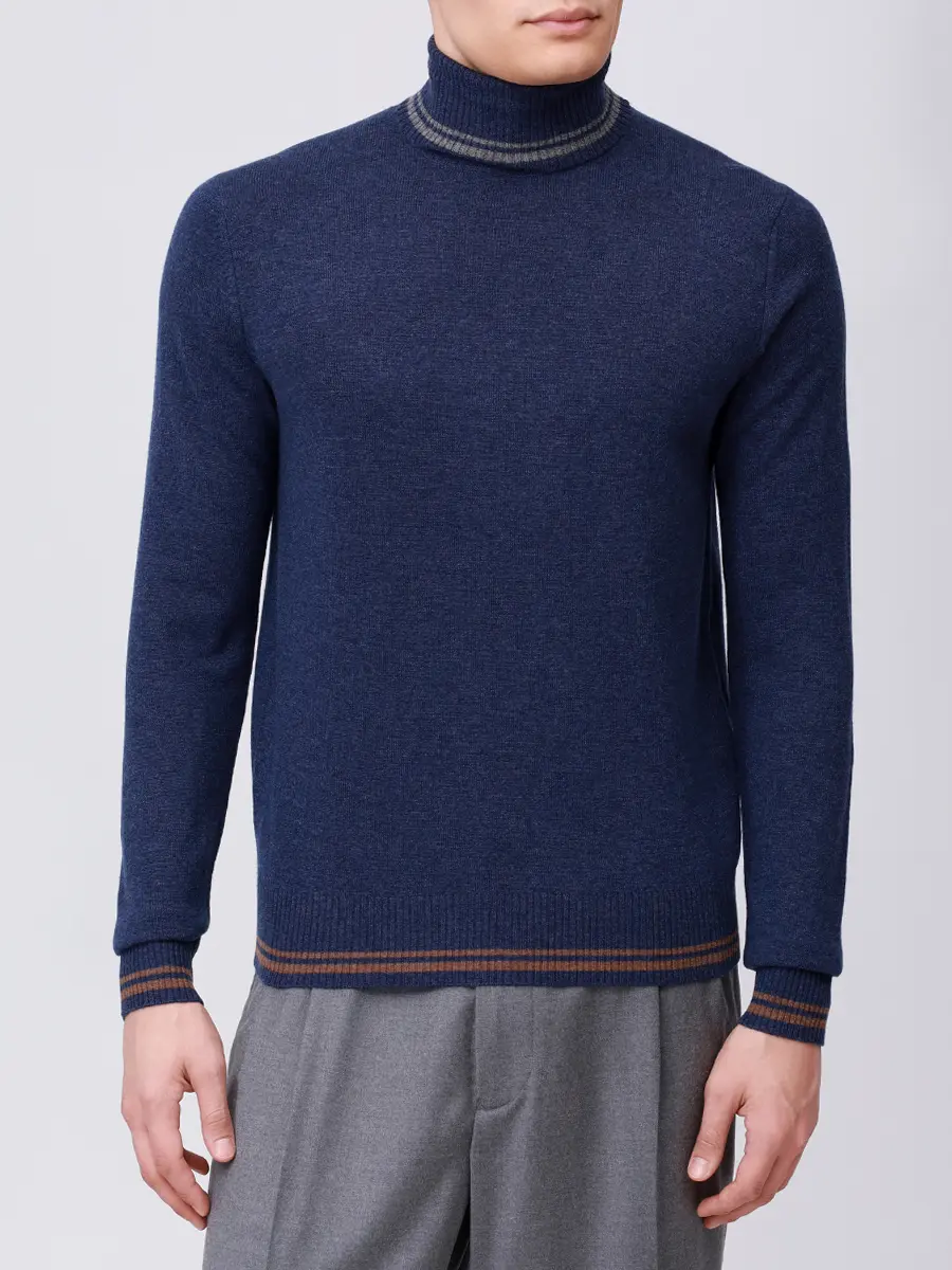 Свитер из шерсти и кашемира L.B.M. 1911 59503/7/6351 Темно- Синий  Фото 4