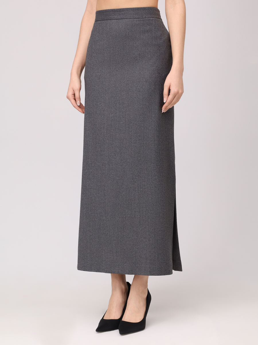 Юбка из шерсти и вискозы ANTONELLI FIRENZE P8236-875B-909 Серый  Фото 4