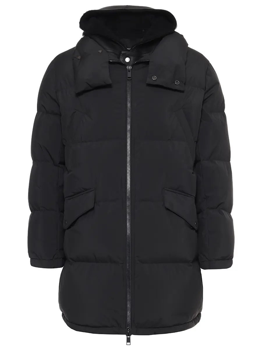 Пуховик стеганый YVES SALOMON 26W26WHM01594J17W C99 Черный 