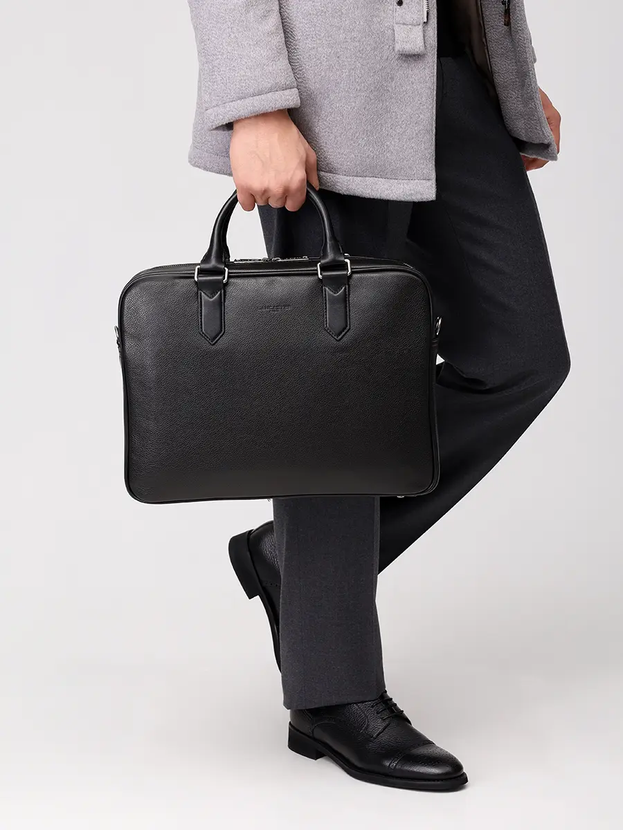 Сумка кожаная LANCASTER 370-17-NOIR Черный  Фото 2