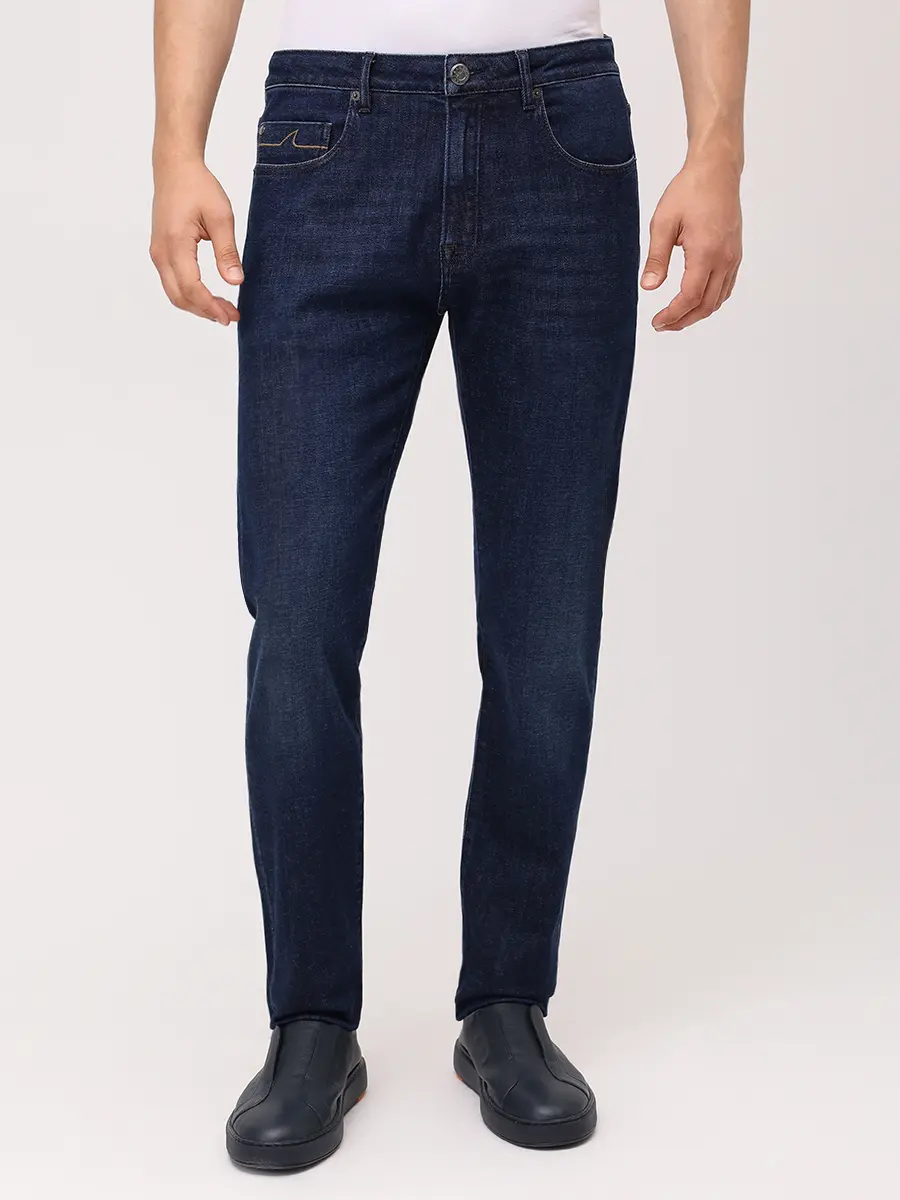 Джинсы Regular Fit хлопковые PAUL & SHARK 15314141/J03 Синий  Фото 4