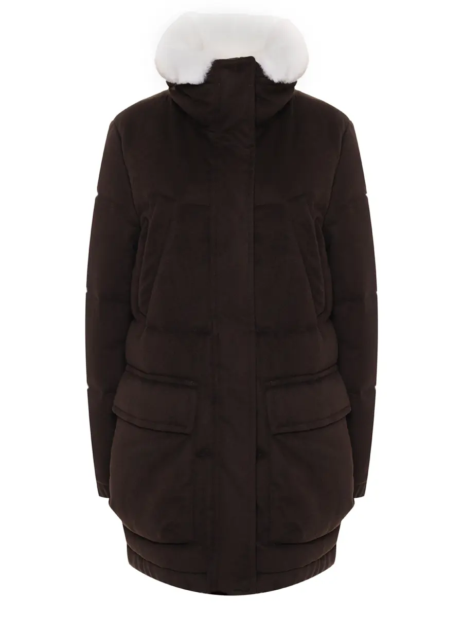 

Пуховик кашемировый, Коричневый, D58609K0583G01000