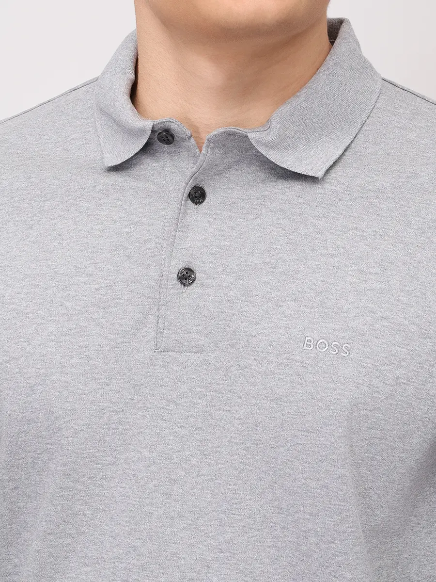 Поло хлопковое BOSS 50468392/041 Серый  Фото 5