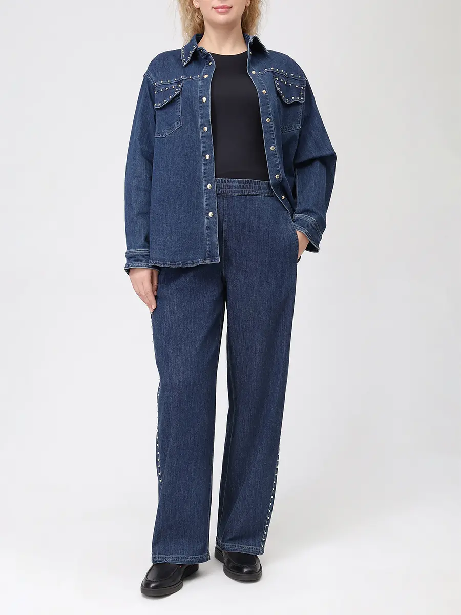 Джинсы хлопковые ELENA MIRO P481P026XJ34 Синий  Фото 2