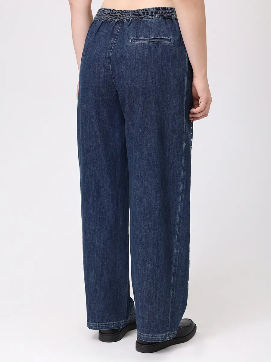 Джинсы хлопковые ELENA MIRO P481P026XJ34 Синий  Фото 3