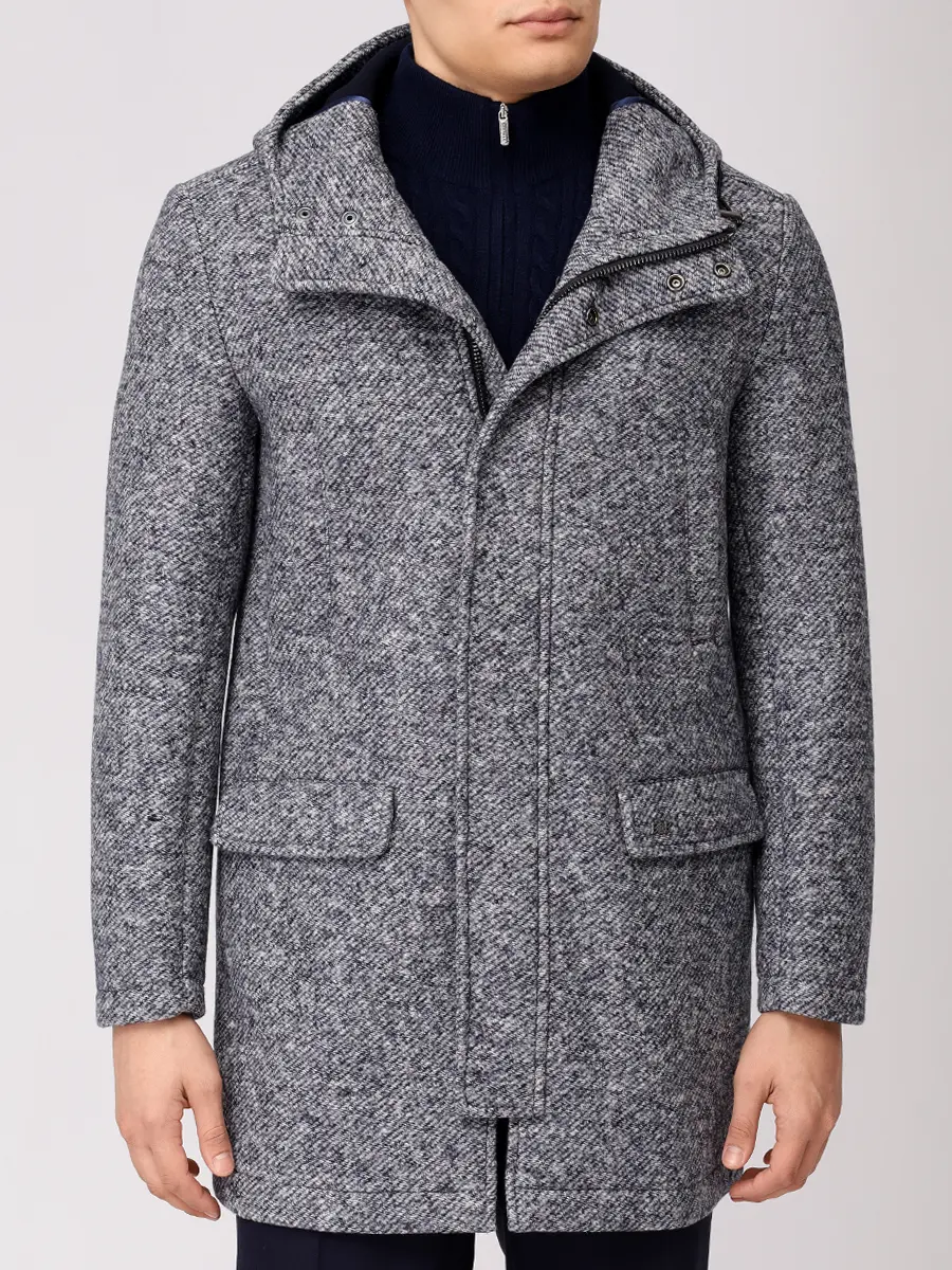 Пальто однотонное BOB A26LUIS170 T170 Серый  Фото 4