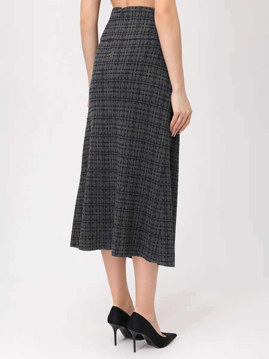 Юбка из шелка и кашемира FREE AGE W26.SK112.6039.991 Серый  Фото 3