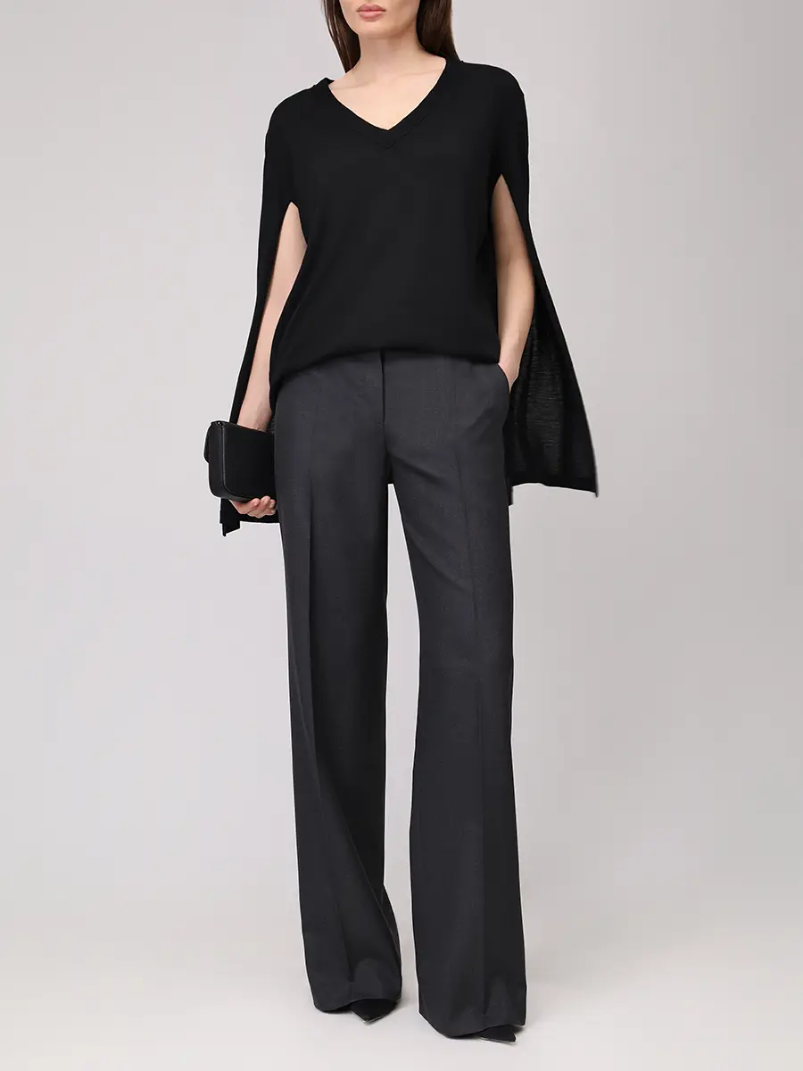 Пуловер шерстяной ALBERTA FERRETTI A091566060555 Черный  Фото 2