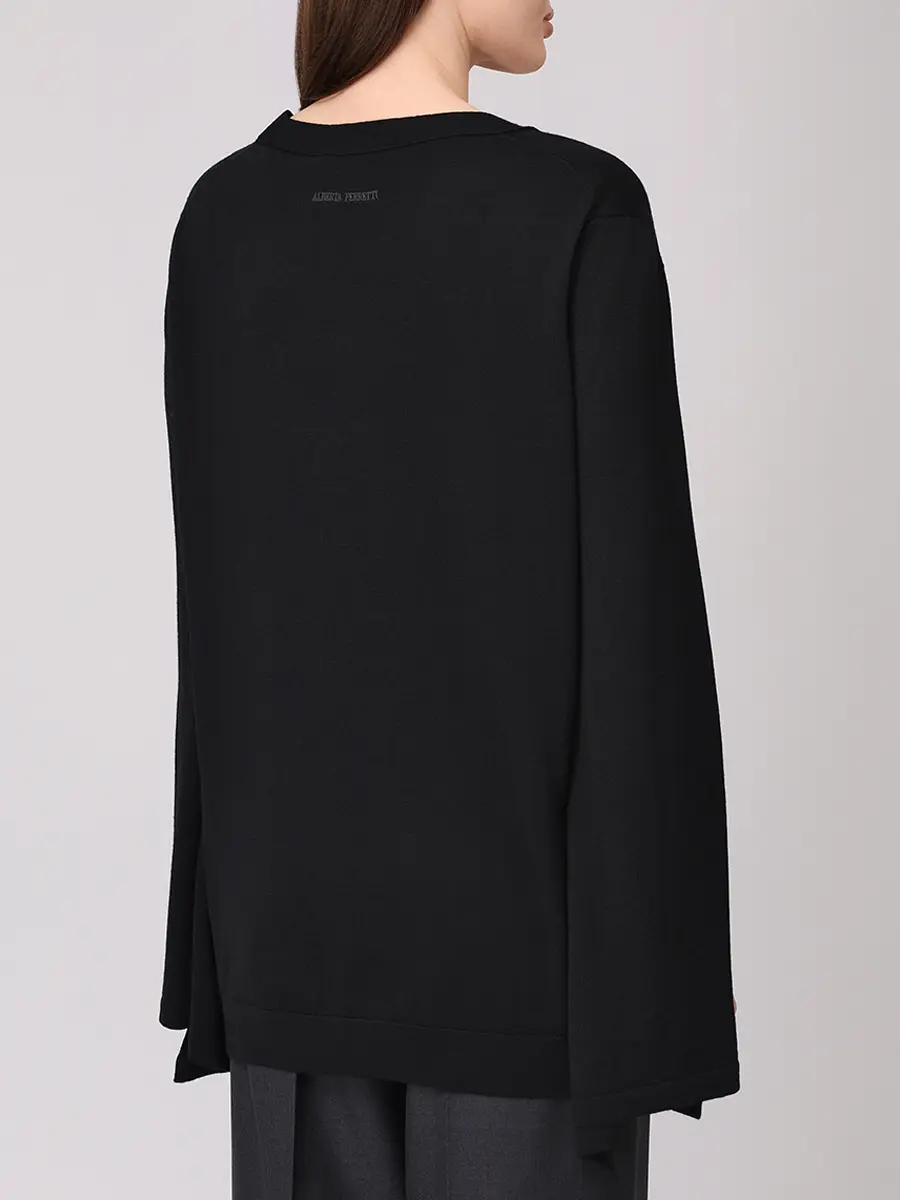 Пуловер шерстяной ALBERTA FERRETTI A091566060555 Черный  Фото 3