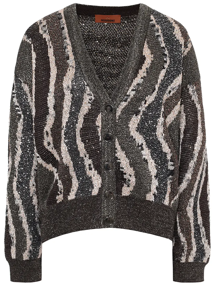 Кардиган с пайетками MISSONI DS25WM0C-BK01C8 S80E2 Бежевый 