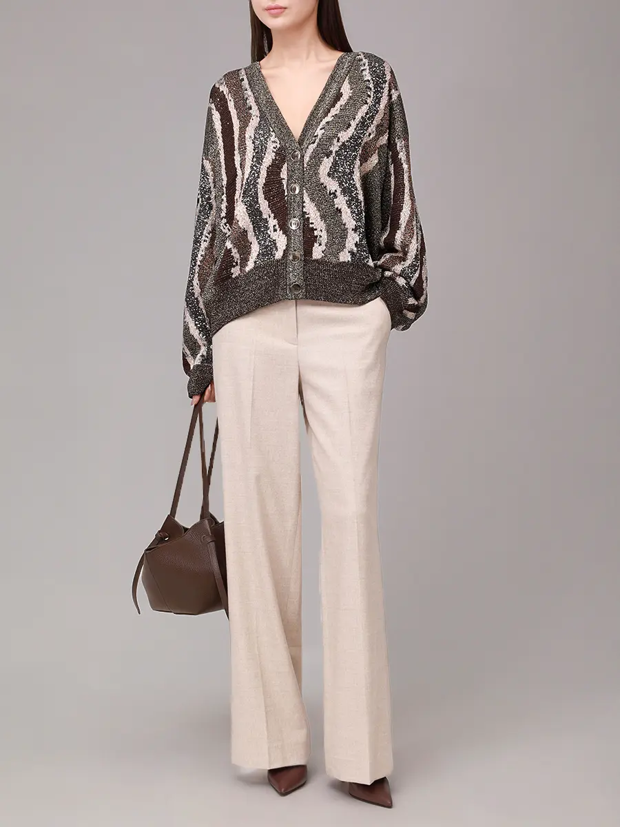 Кардиган с пайетками MISSONI DS25WM0C-BK01C8 S80E2 Бежевый  Фото 2