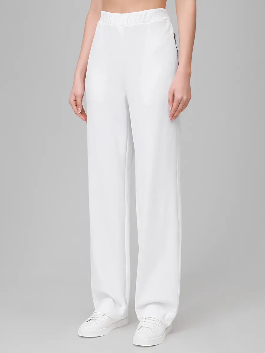 Брюки хлопковые LORENA ANTONIAZZI I2576PA61A_3674 100 Белый  Фото 4