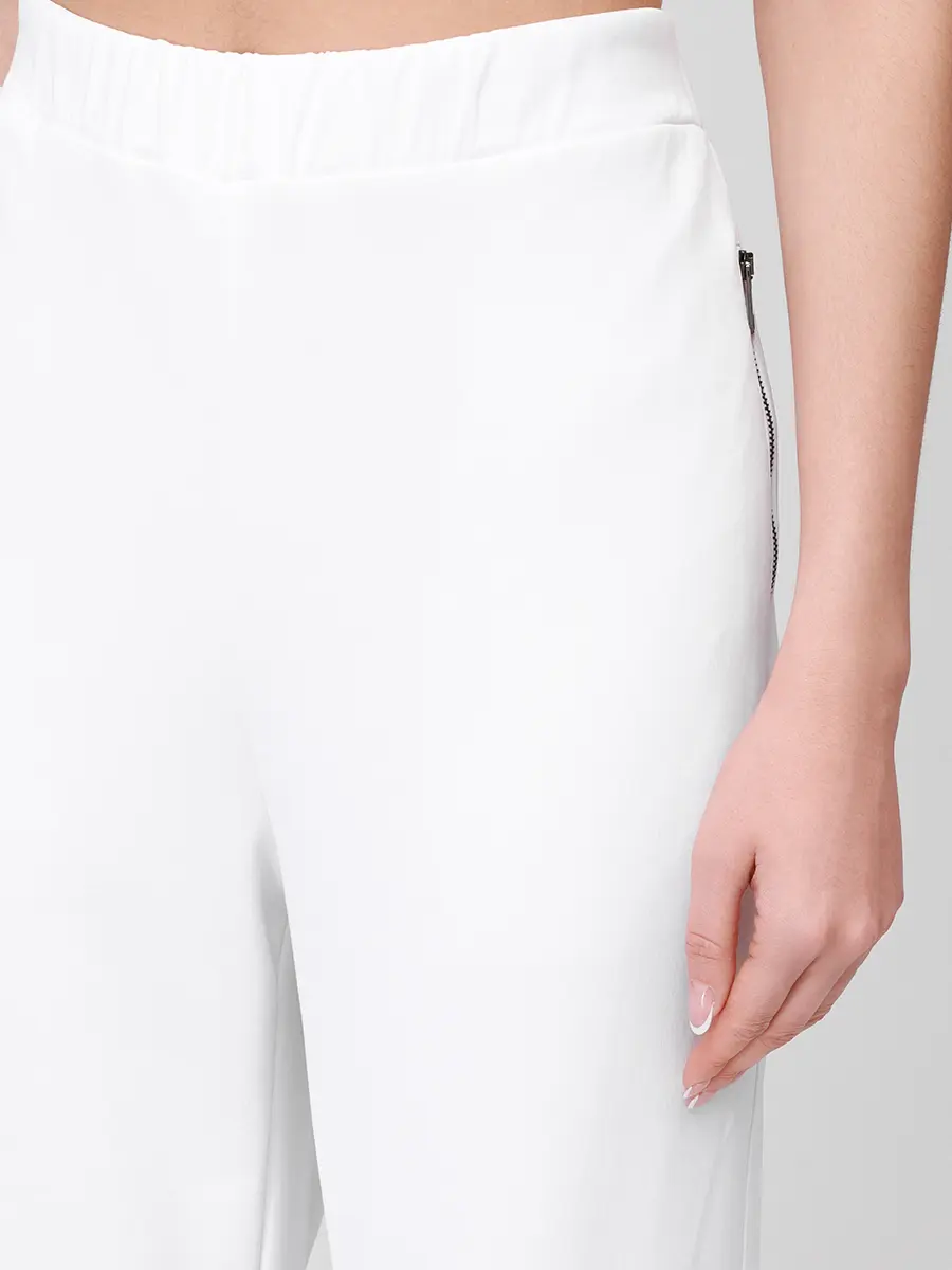Брюки хлопковые LORENA ANTONIAZZI I2576PA61A_3674 100 Белый  Фото 5