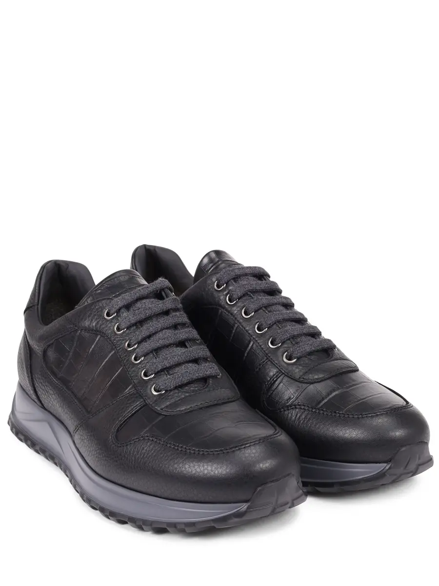 Кроссовки кожаные на байке DOUCAL`S DU3223SYDNPJ780RN00 Черный  Фото 2