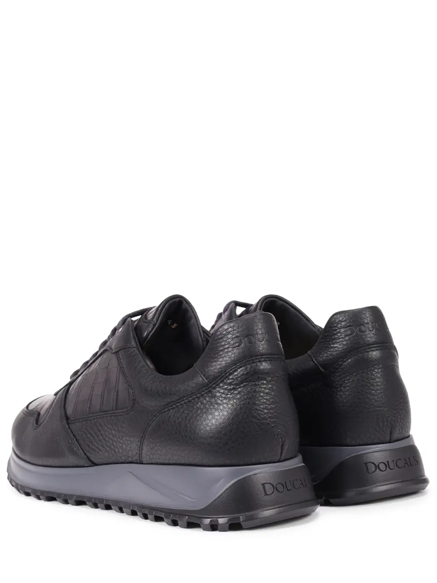 Кроссовки кожаные на байке DOUCAL`S DU3223SYDNPJ780RN00 Черный  Фото 4