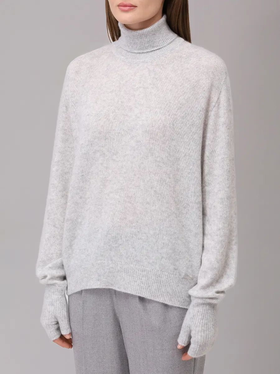 Свитер из кашемира и шелка KITON D5672331065009 Серый  Фото 4