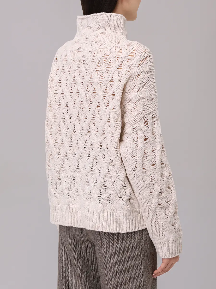 Свитер шерстяной ANTONELLI FIRENZE 41629P-01729-20102 Кремовый  Фото 3