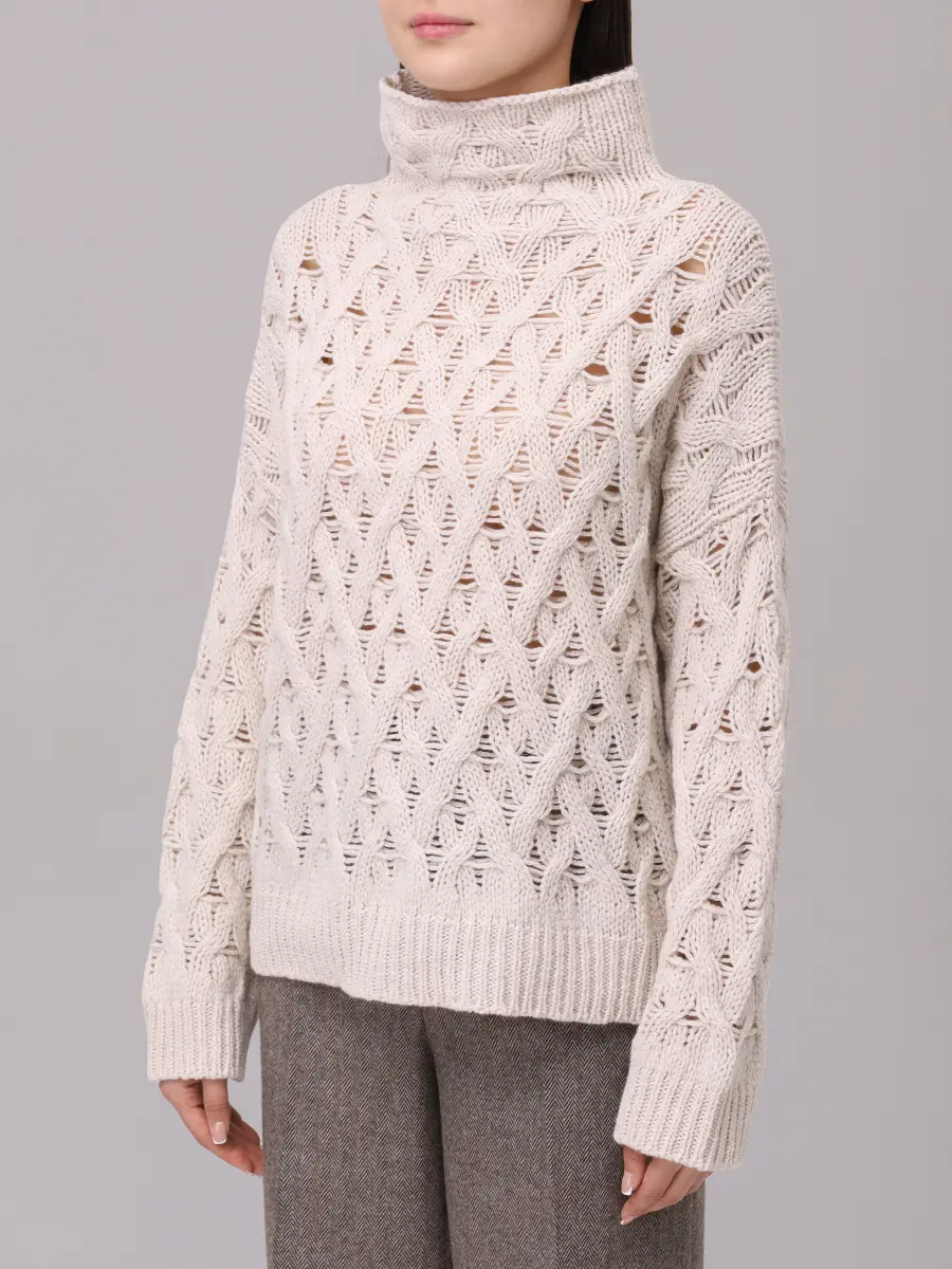 Свитер шерстяной ANTONELLI FIRENZE 41629P-01729-20102 Кремовый  Фото 4