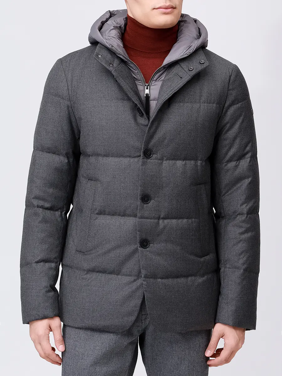 Пуховик стеганый DUNO BJORN 480 Серый  Фото 4