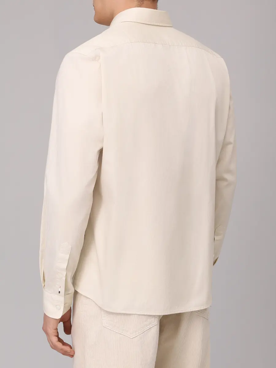 Рубашка Regular Fit хлопковая BOSS 50550585/131 Кремовый  Фото 3
