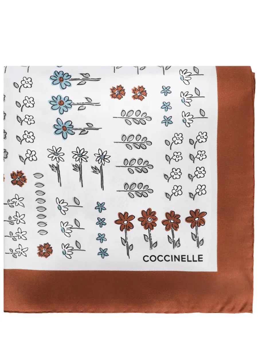 Платок шелковый COCCINELLE E7 TNY 38 01 01/M21 Белый  Фото 3