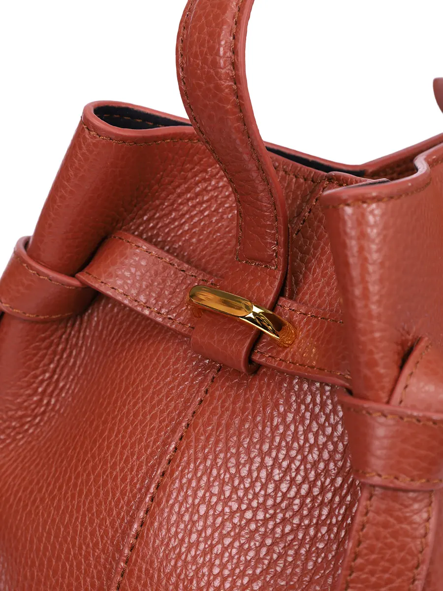 Сумка кожаная Gyoza YUZEFI YUZPF25-HB-GZ-L058 Оранжевый  Фото 5