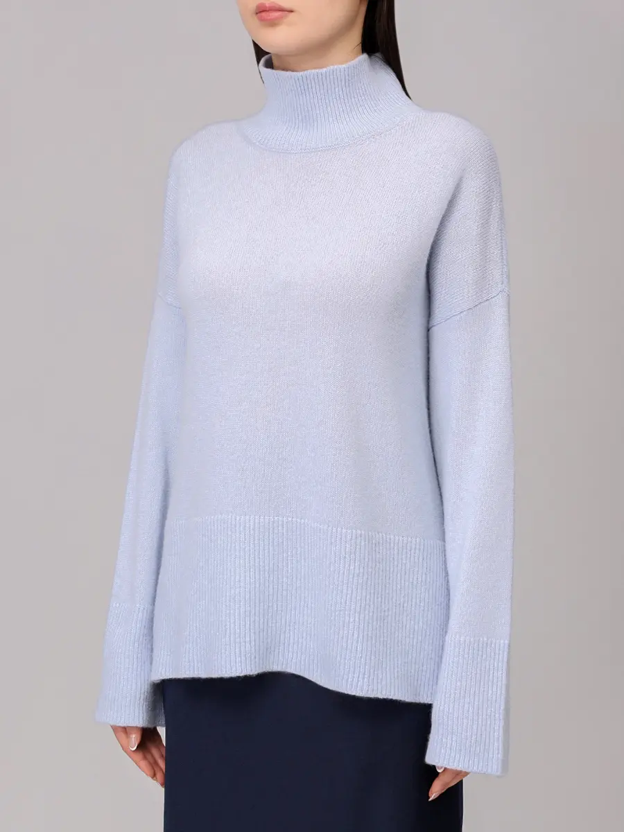 Свитер из шерсти альпака ANTONELLI FIRENZE 41609P-01654-20701 Голубой  Фото 4