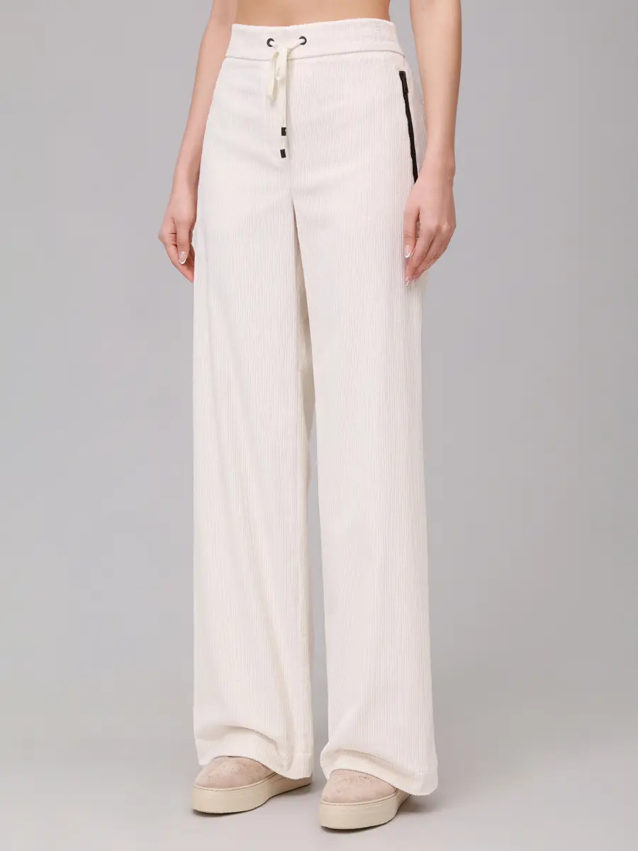 Брюки вельветовые LORENA ANTONIAZZI C2591PA81D_5118 101 Белый  Фото 4