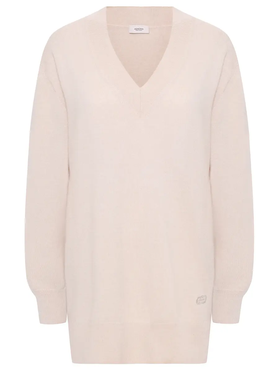 Пуловер кашемировый AGNONA K008018U-4K120NU-N14 Бежевый 