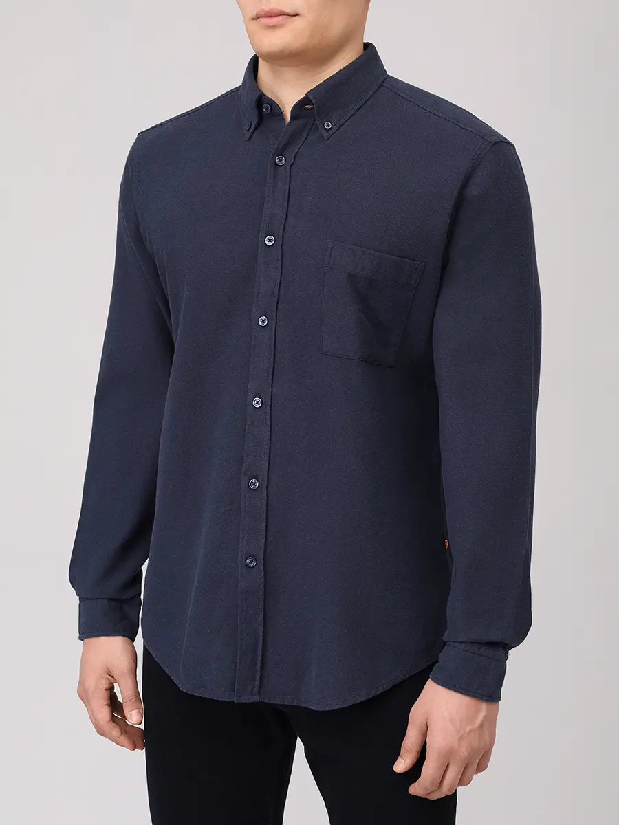 Рубашка Regular Fit хлопковая BOSS 50549430/404 Синий  Фото 4