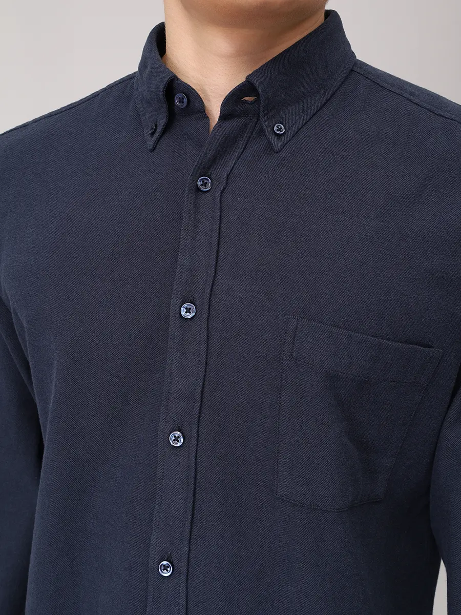 Рубашка Regular Fit хлопковая BOSS 50549430/404 Синий  Фото 5