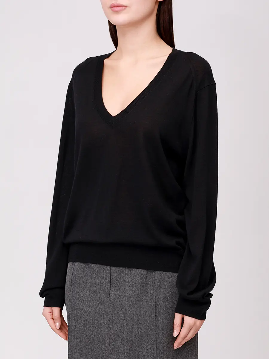 Пуловер кашемировый Julio LOULOU DE SAISON JULIO Черный  Фото 4