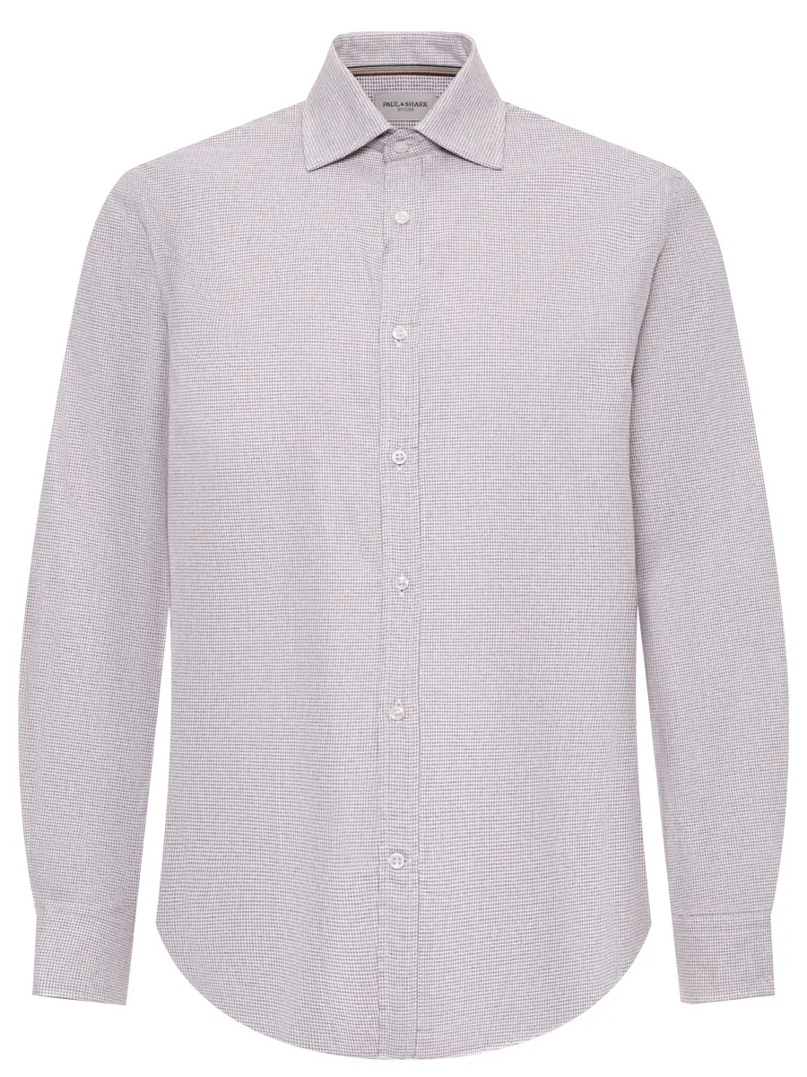 Рубашка Regular Fit хлопковая PAUL & SHARK 15313103CF/G06 Бежевый 