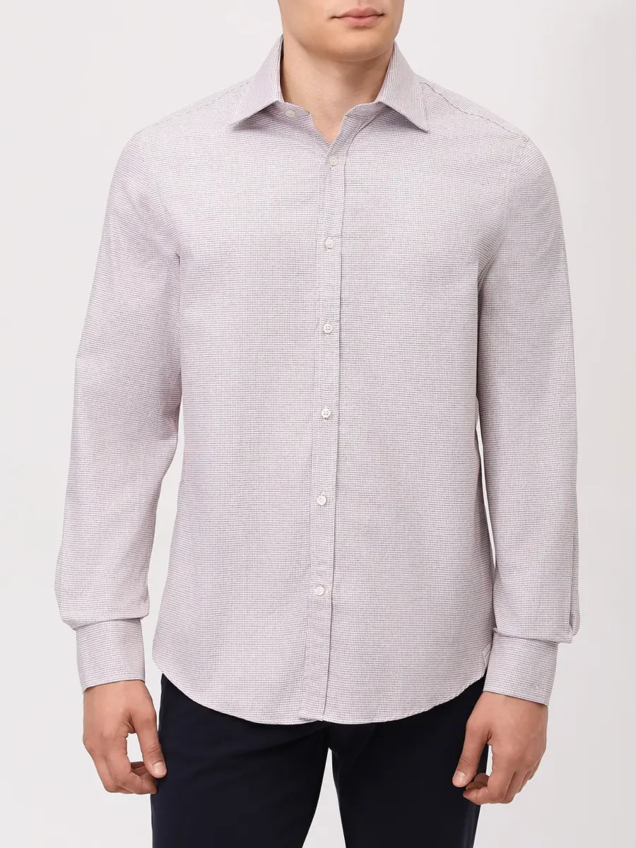 Рубашка Regular Fit хлопковая PAUL & SHARK 15313103CF/G06 Бежевый  Фото 4