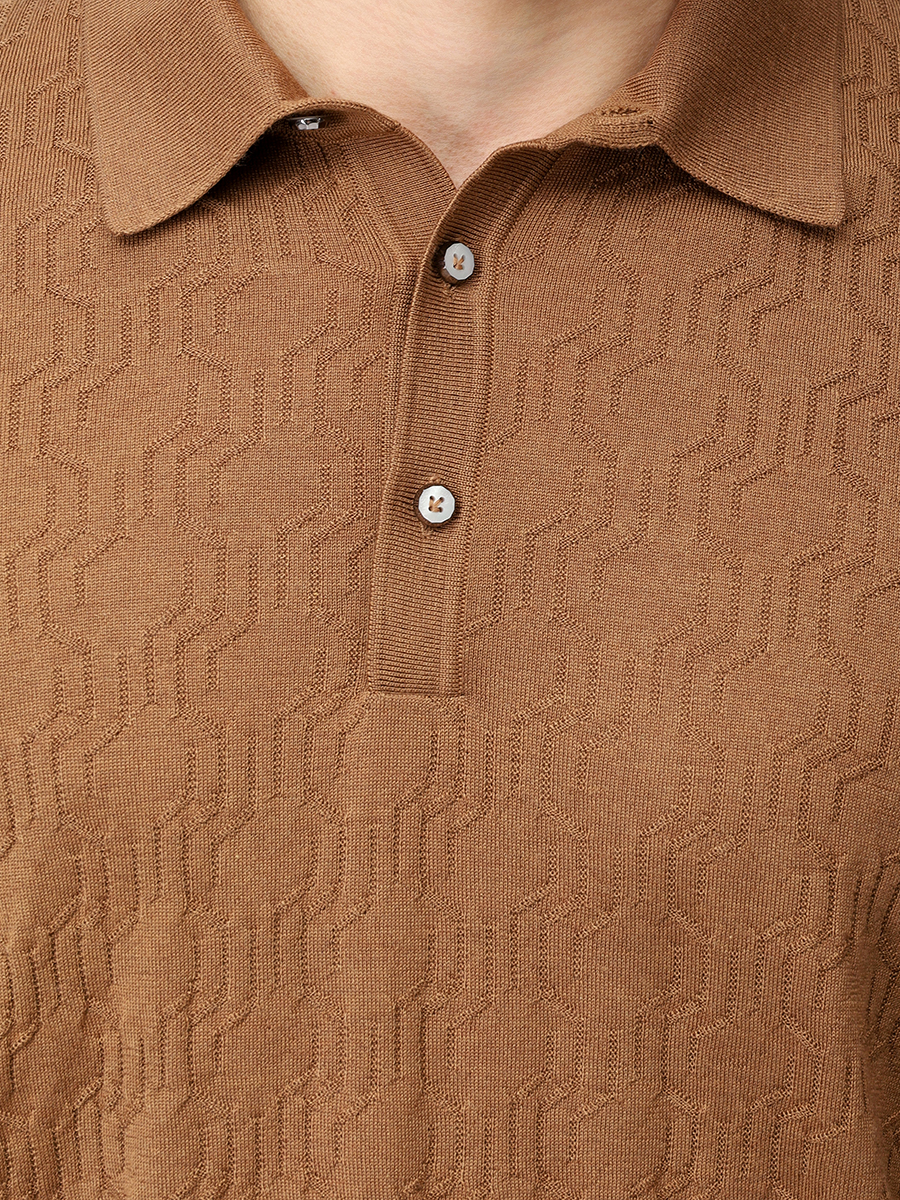 

Поло из шерсти и шелка, Коричневый, 902470/002512/1084