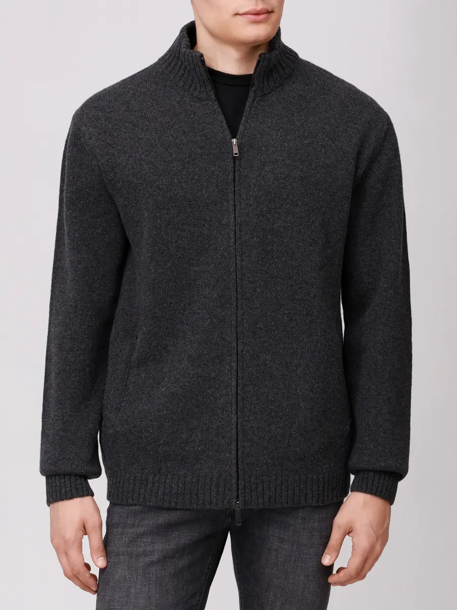 Кардиган шерстяной DANIELE FIESOLI 0192/12 ANTRAX Темно- Серый  Фото 4