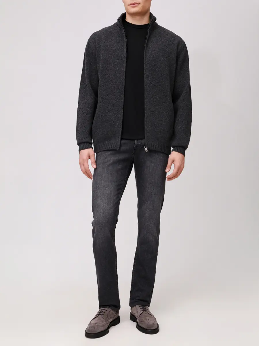Кардиган шерстяной DANIELE FIESOLI 0192/12 ANTRAX Темно- Серый  Фото 2