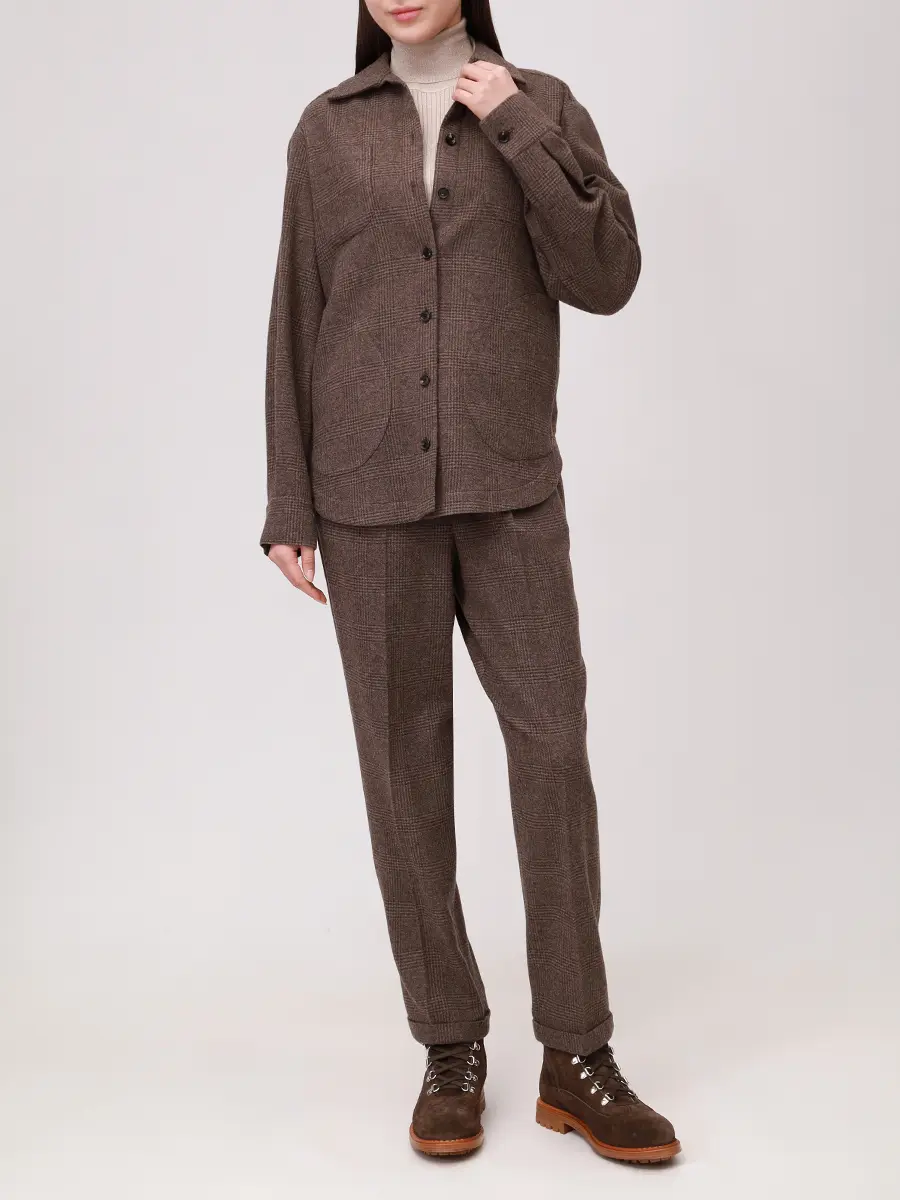 Брюки шерстяные KITON D37102K055G02001 Коричневый  Фото 2