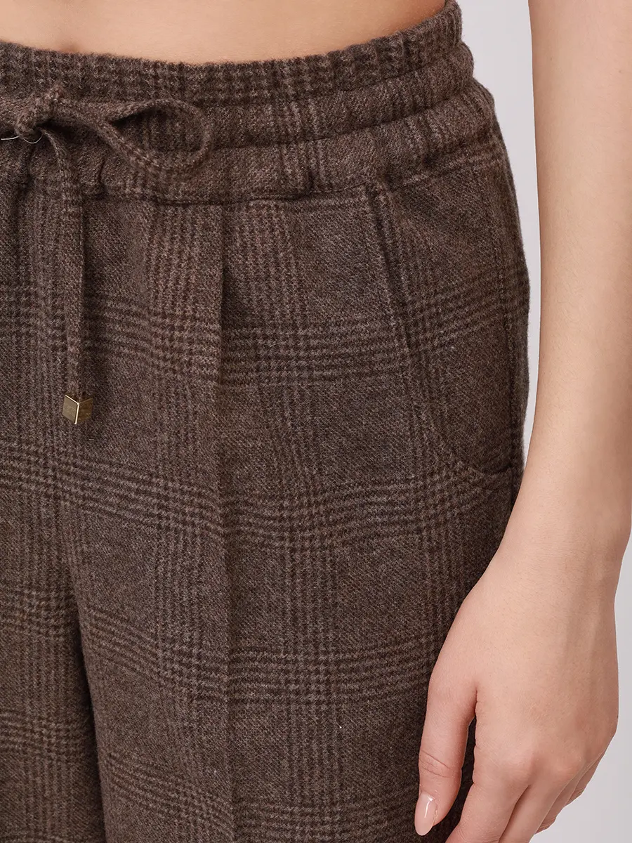 Брюки шерстяные KITON D37102K055G02001 Коричневый  Фото 5