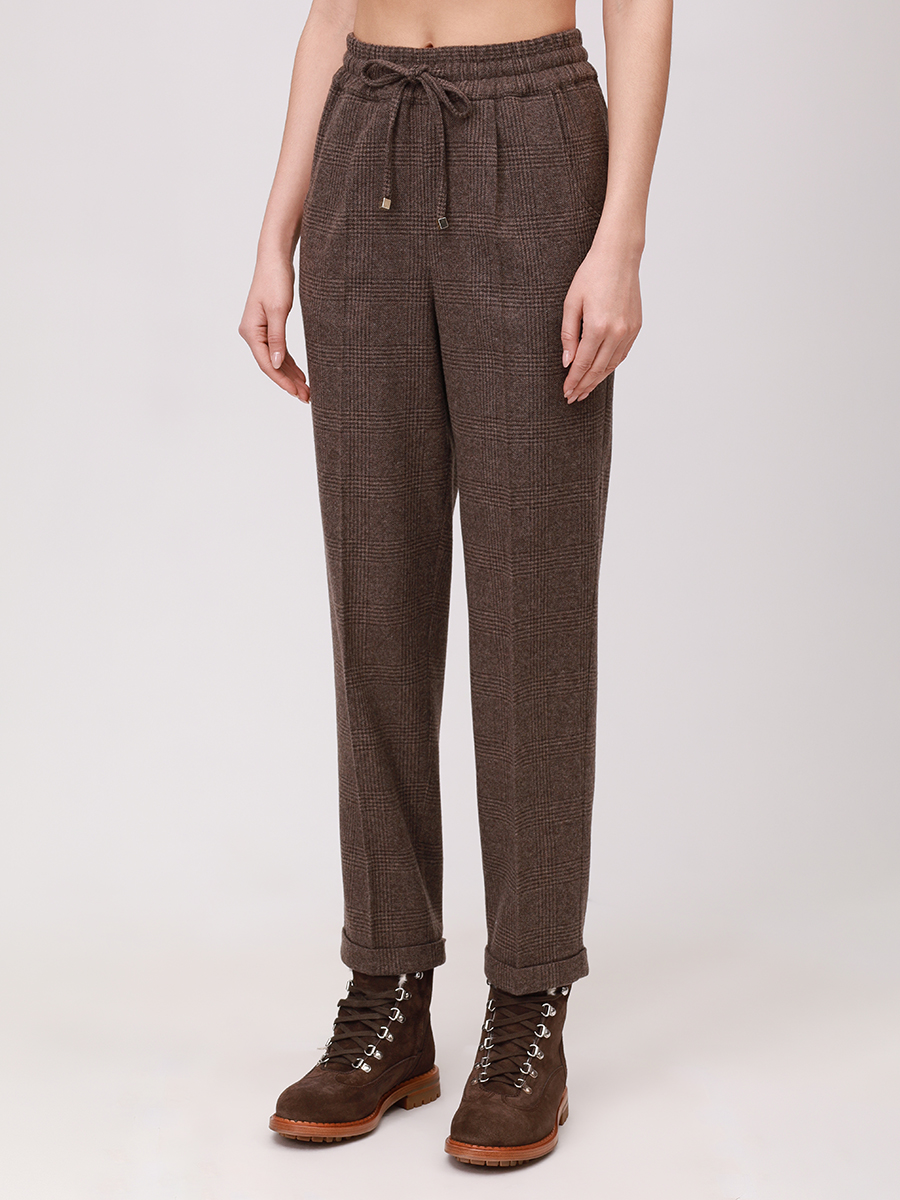 Брюки шерстяные KITON D37102K055G02001 Коричневый  Фото 4