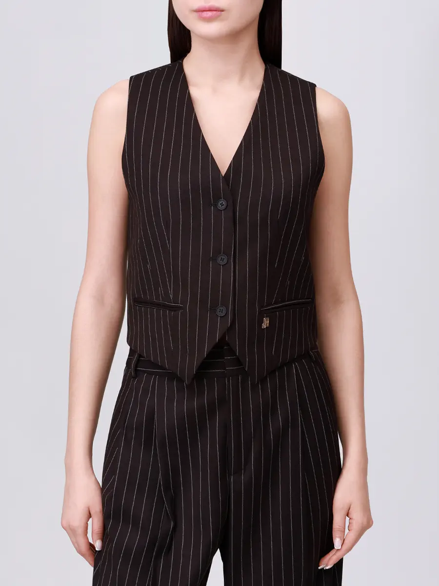 Жилет в полоску HINNOMINATE HMABW02242 Черный  Фото 4