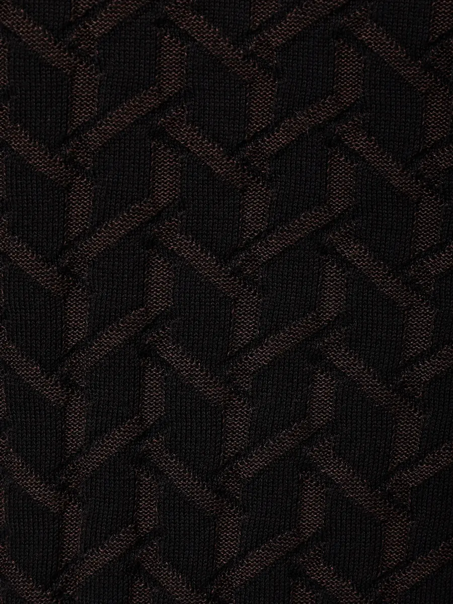 Джемпер из шерсти и шелка BERTOLO LUXURY MENSWEAR 902503/002511/1000 Темно- Черный  Фото 6