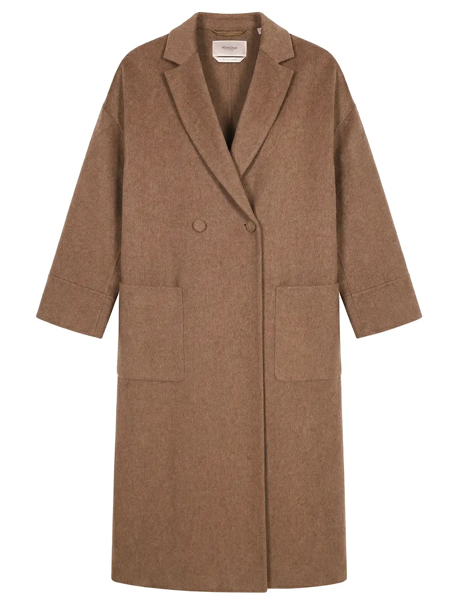 Пальто кашемировое AGNONA TL1002U-D7036U-M23 Бежевый 