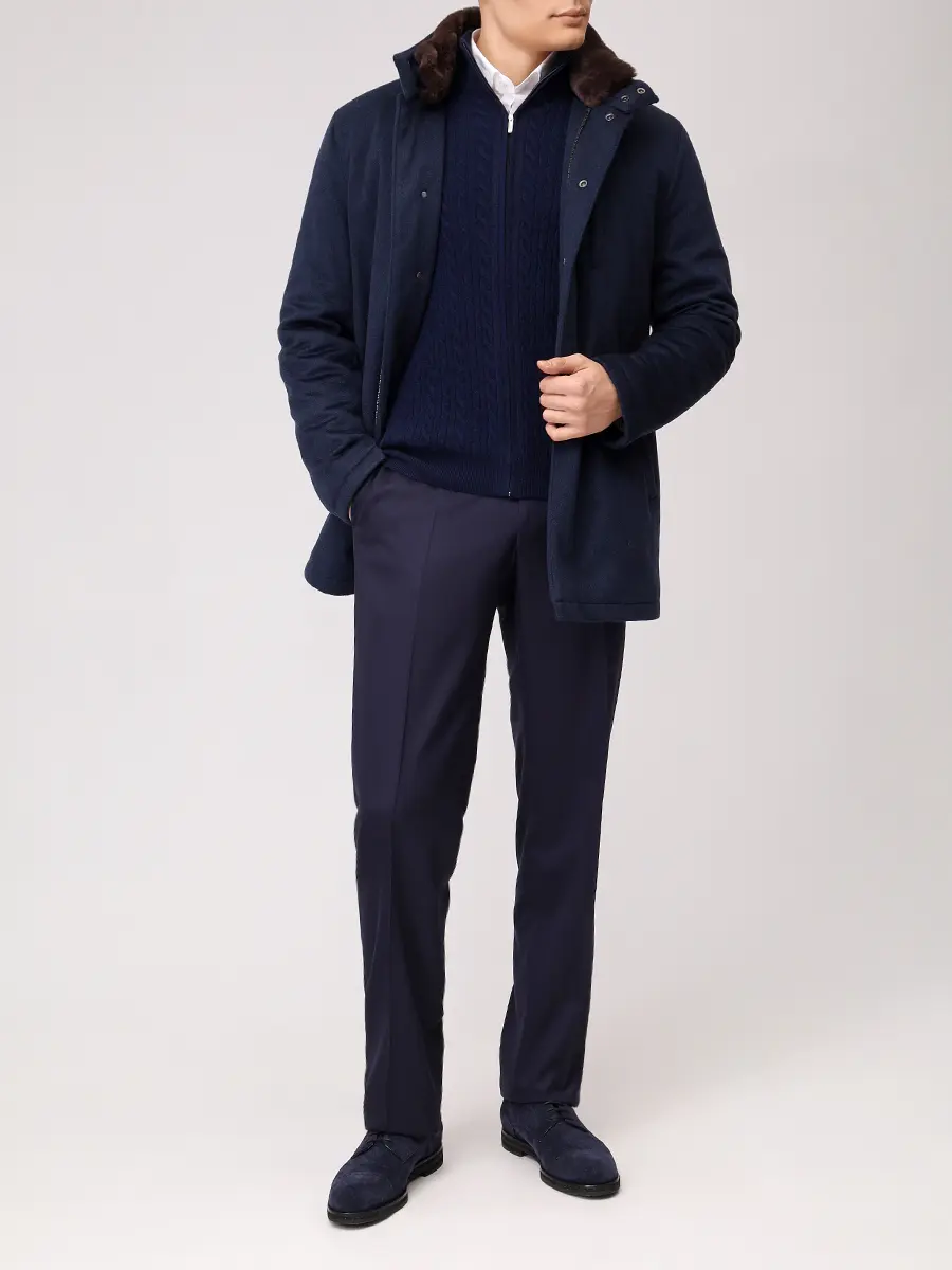 Кардиган кашемировый BERTOLO LUXURY MENSWEAR 200103/002062/1170 Темно- Синий  Фото 2