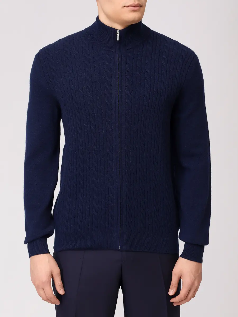 Кардиган кашемировый BERTOLO LUXURY MENSWEAR 200103/002062/1170 Темно- Синий  Фото 4