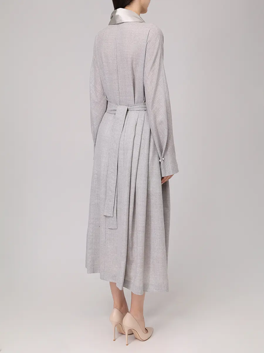 Платье шерстяное ALBERTA FERRETTI A041866371485 Светло Серый  Фото 3